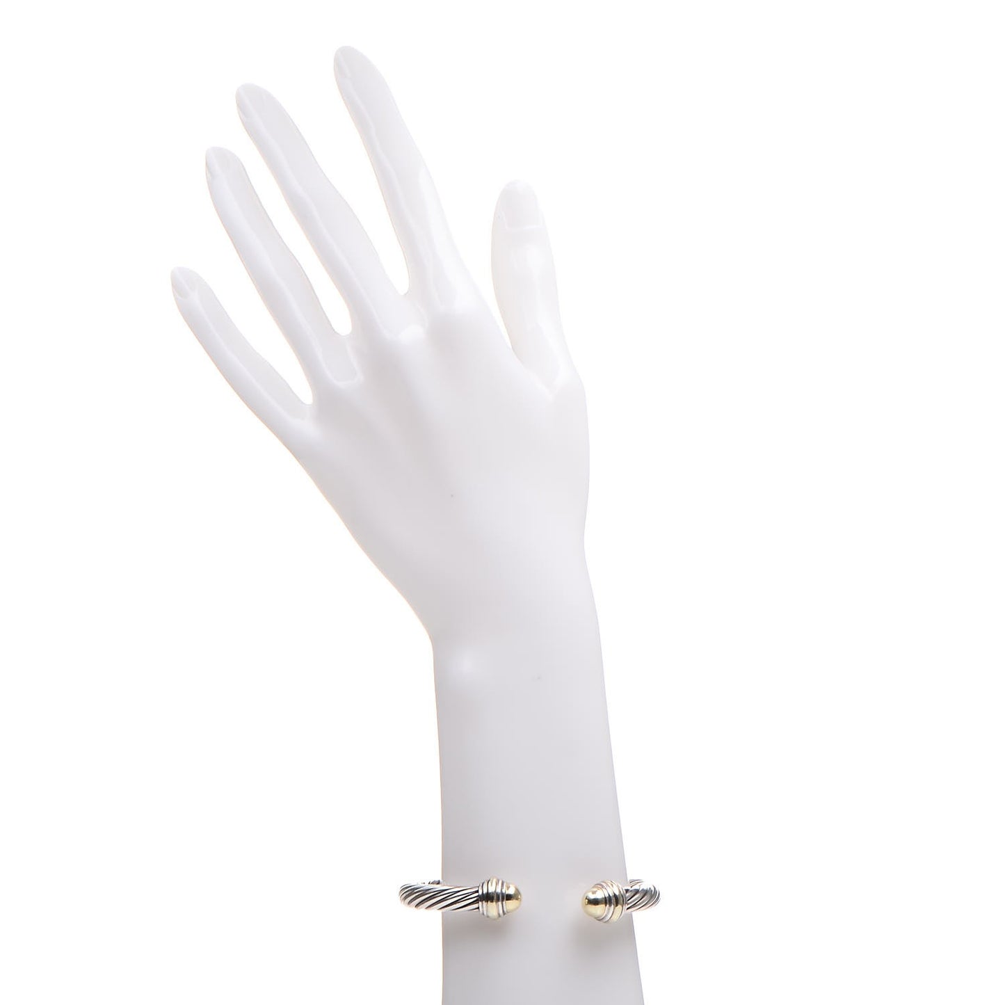 Sterling Silver 14K Yellow Gold 7mm Cable Classics Bracelet