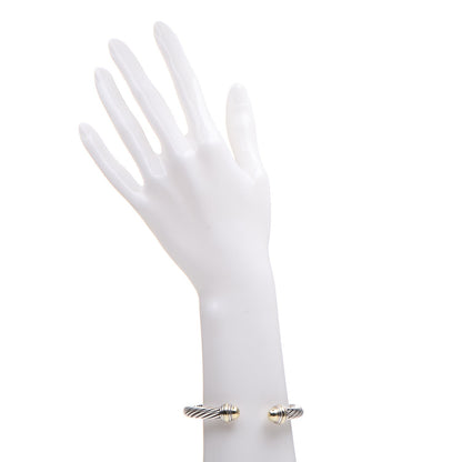 David Yurman Sterling Silver 14K Yellow Gold 7mm Cable Classics Bracelet 2 of 4