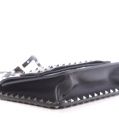 Valentino Garavani Pebbled Calfskin Rockstud Side Slip Crossbody Black 6 of 10