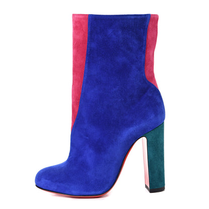Christian Louboutin Veau Velours Botty Double 100 Ankle Boots 36 Azulejo 1 of 8