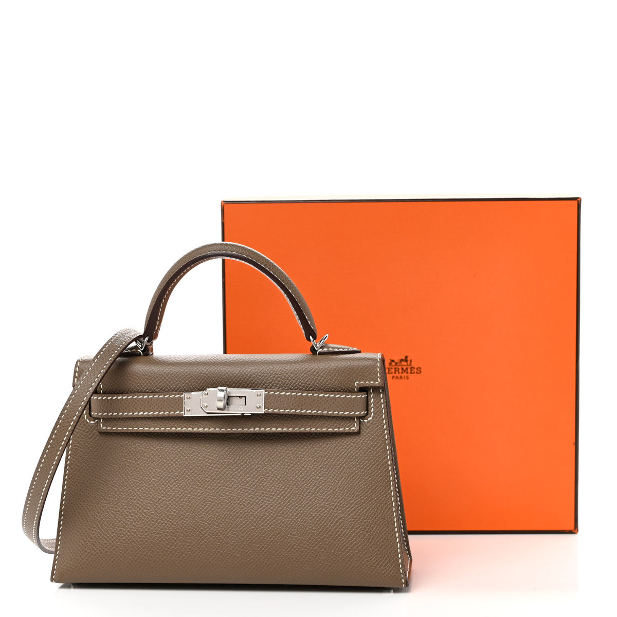 Epsom Mini Kelly Sellier 20 Etoupe