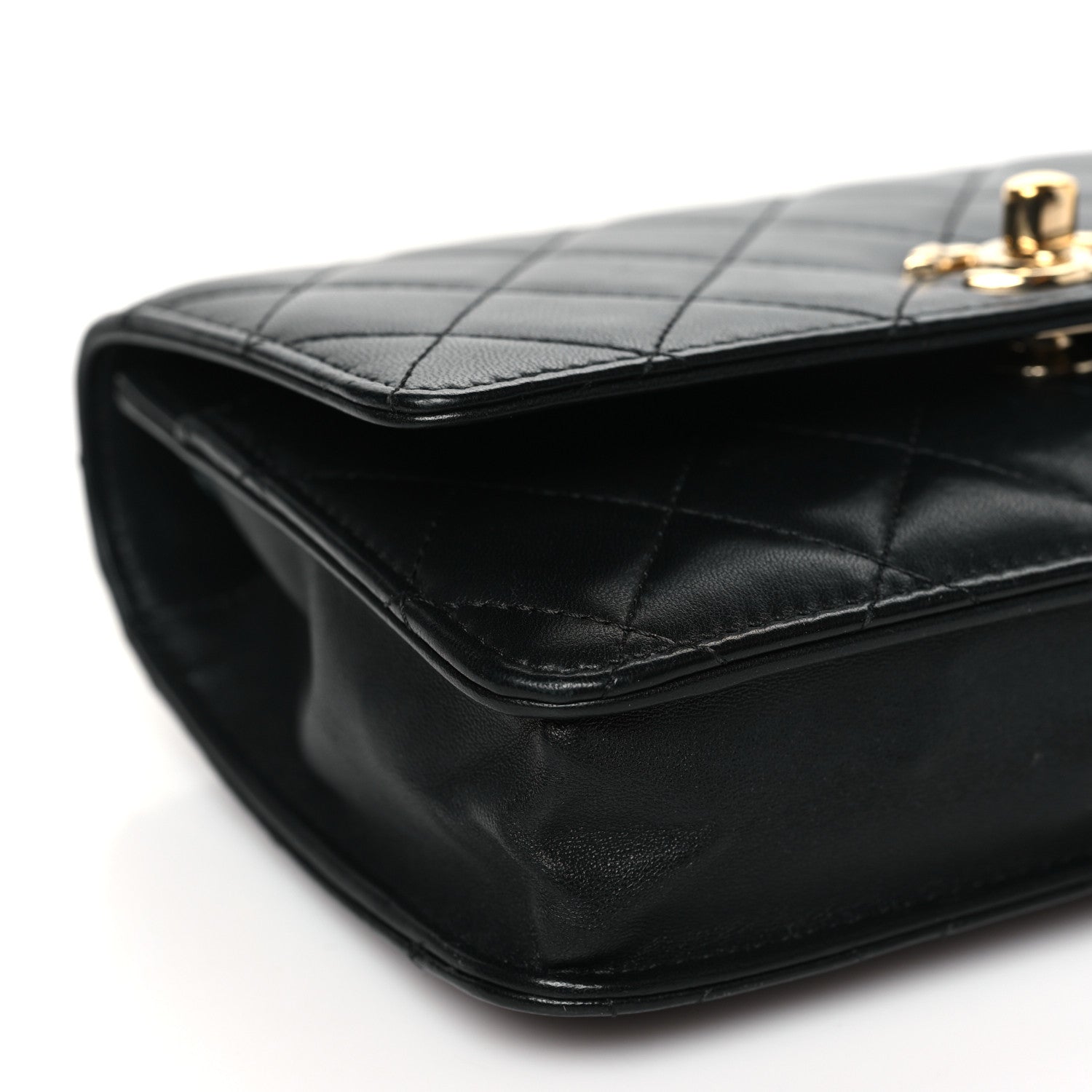 Chanel Lambskin Quilted Trendy CC Wallet On Chain WOC Black 10 of 12