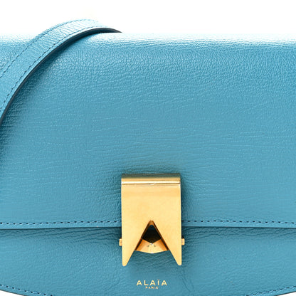 Alaia Grained Calfskin Small Le Papa Crossbody Bleu Lagon 7 of 12