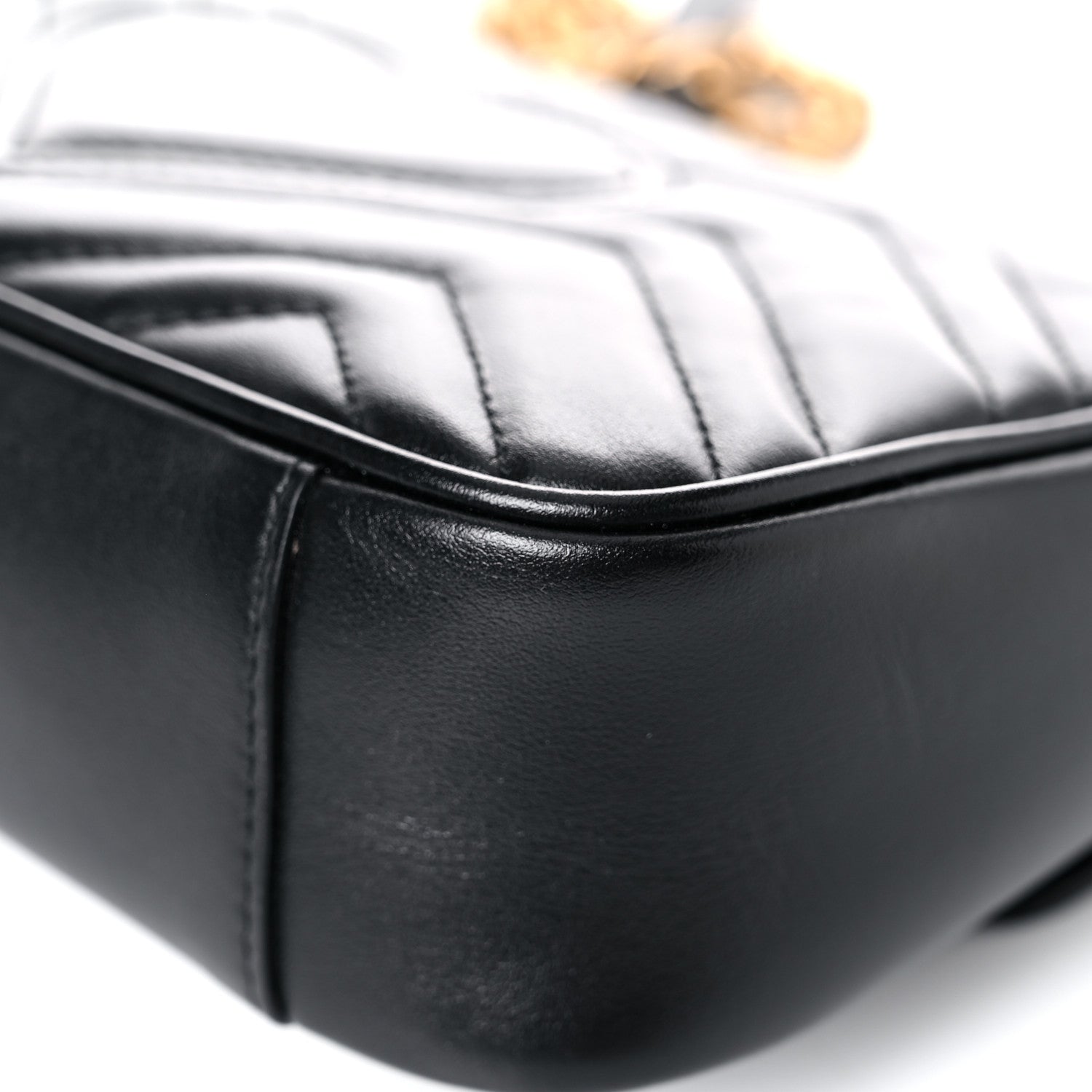 Gucci Calfskin Matelasse Mini GG Marmont Shoulder Bag Black 12 of 14
