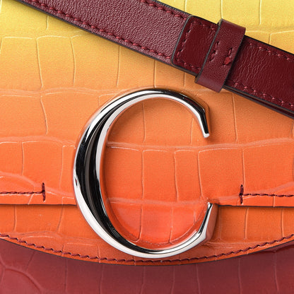 Chloe Calfskin Crocodile Embossed Mini C Double Carry Ombre Yellow 10 of 10