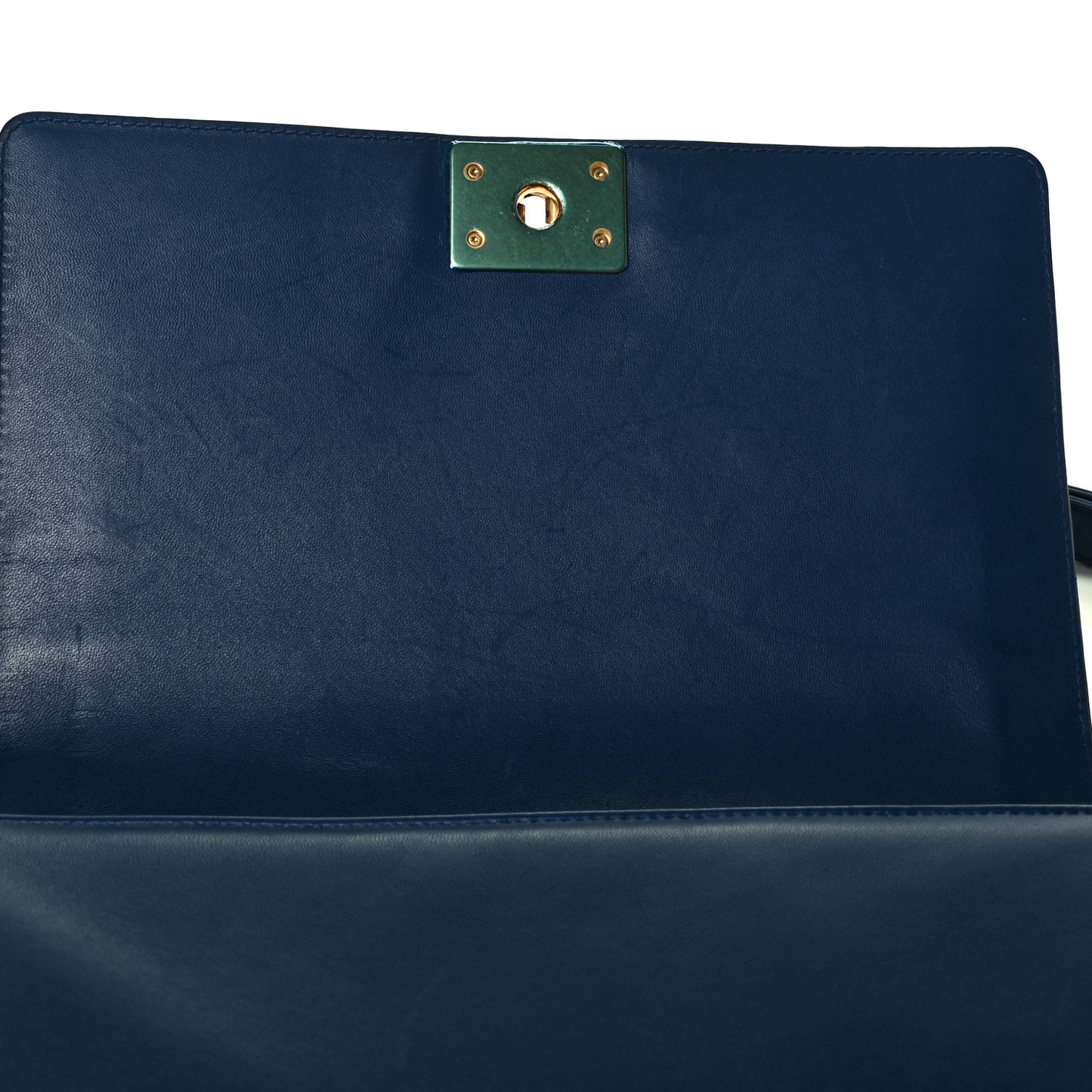 Lambskin Quilted New Medium Boy Flap Dark Blue