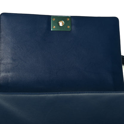 Chanel Lambskin Quilted New Medium Boy Flap Dark Blue 6 of 8