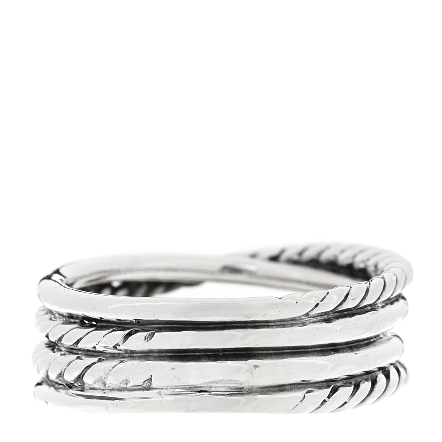 David Yurman Sterling Silver 18K Yellow Gold 6mm X Crossover Ring 52 6 3 of 4