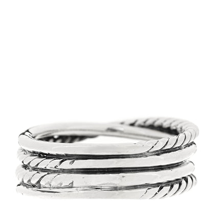 David Yurman Sterling Silver 18K Yellow Gold 6mm X Crossover Ring 52 6 3 of 4
