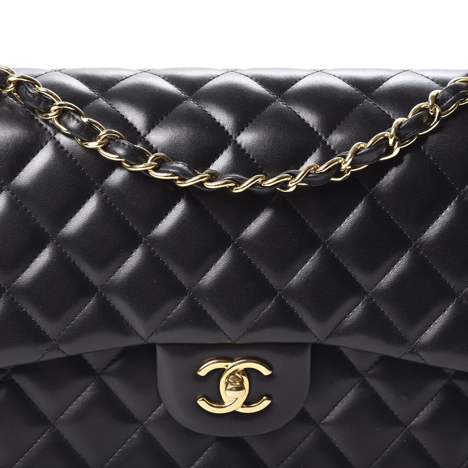 Chanel Lambskin Quilted Jumbo Double Flap Black 9 of 9