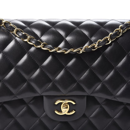 Chanel Lambskin Quilted Jumbo Double Flap Black 9 of 9