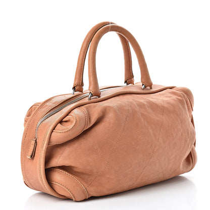 Chanel Calfskin Stitched Bowler Light Brown 3 of 14