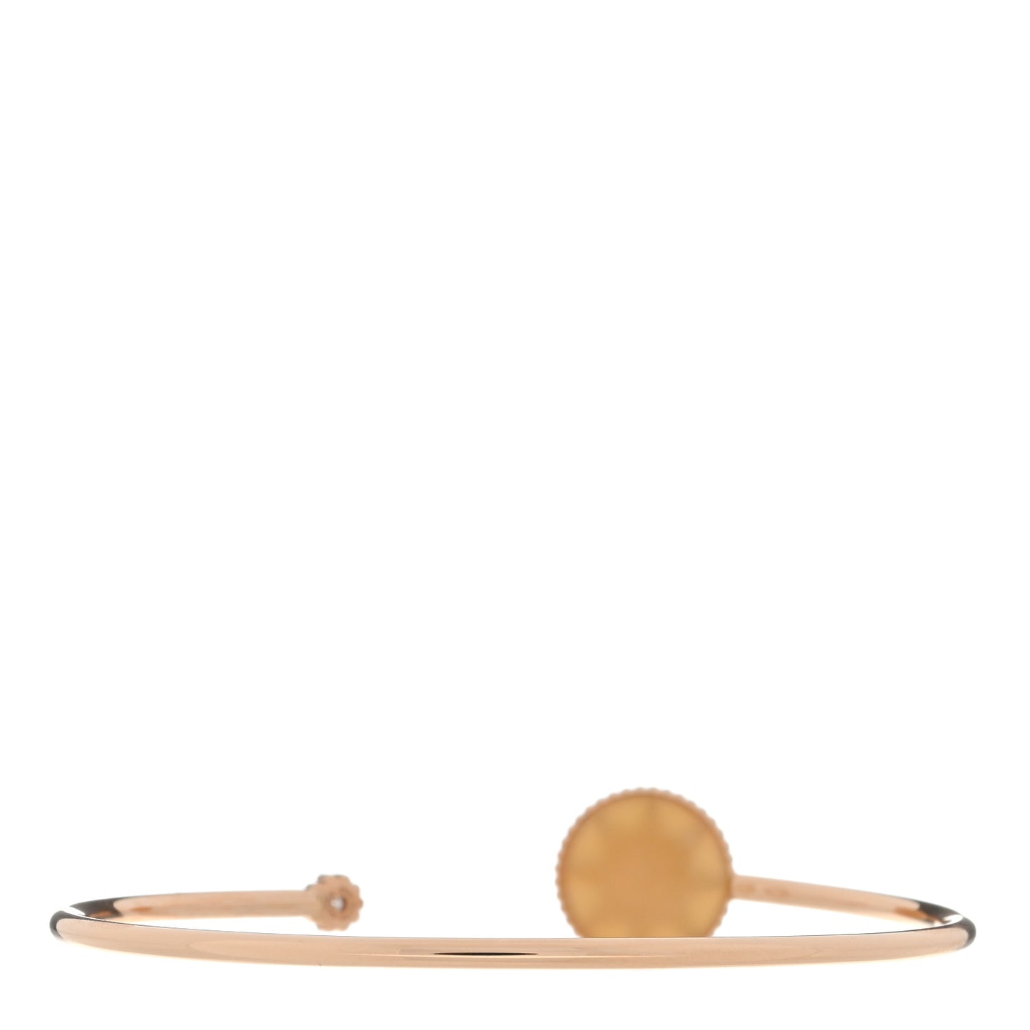 18K Rose Gold Diamond Pink Opal Rose Des Vents Cuff Bracelet