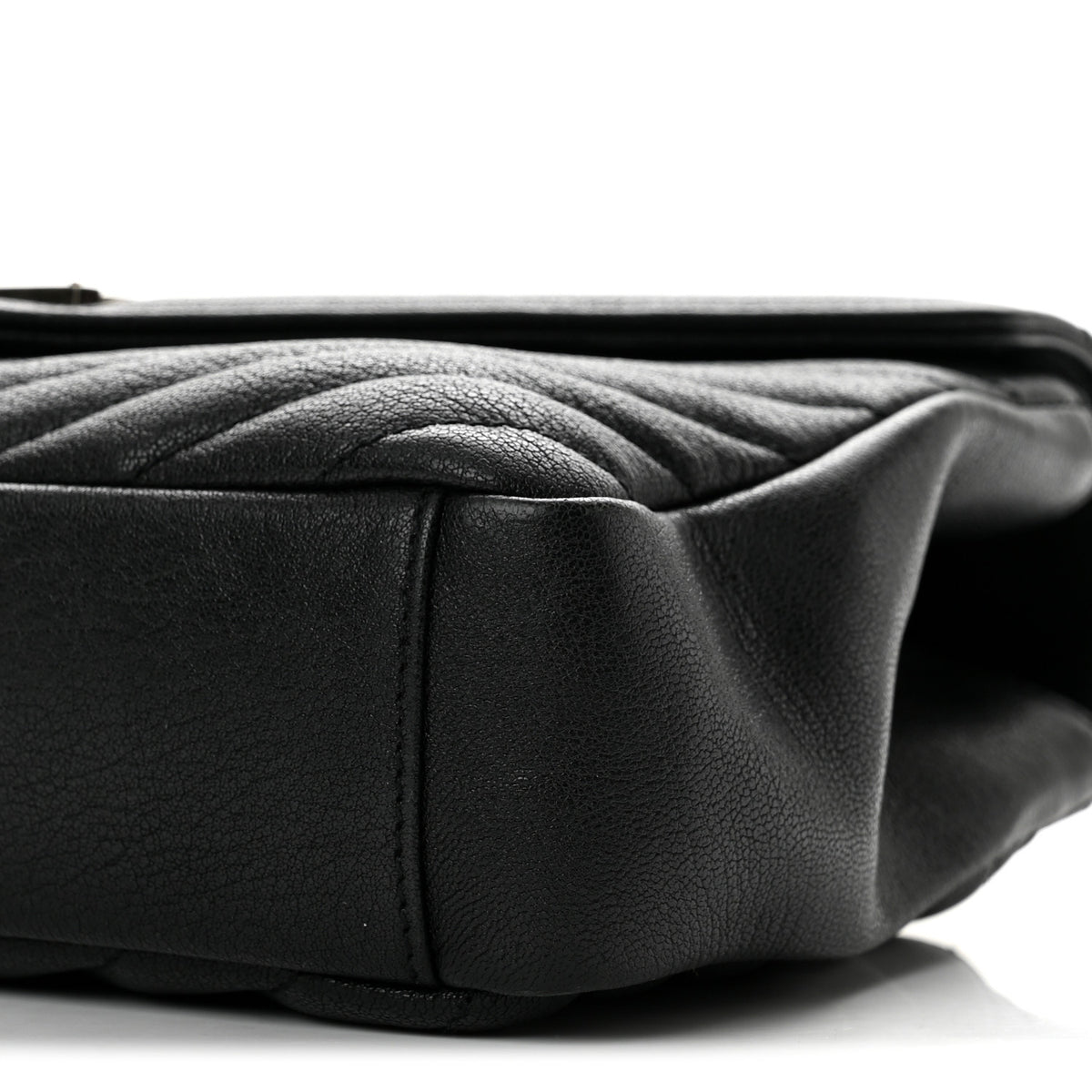 Saint Laurent Sheepskin Matelasse Chevron Monogram Medium College Bag Black 10 of 13