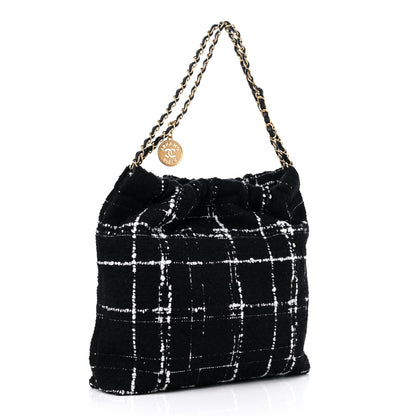 Chanel Wool Tweed Quilted Chanel 22 Black Multicolor 4 of 10