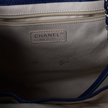 Chanel Grained Calfskin Small CC Pocket Tote Blue 19 of 22