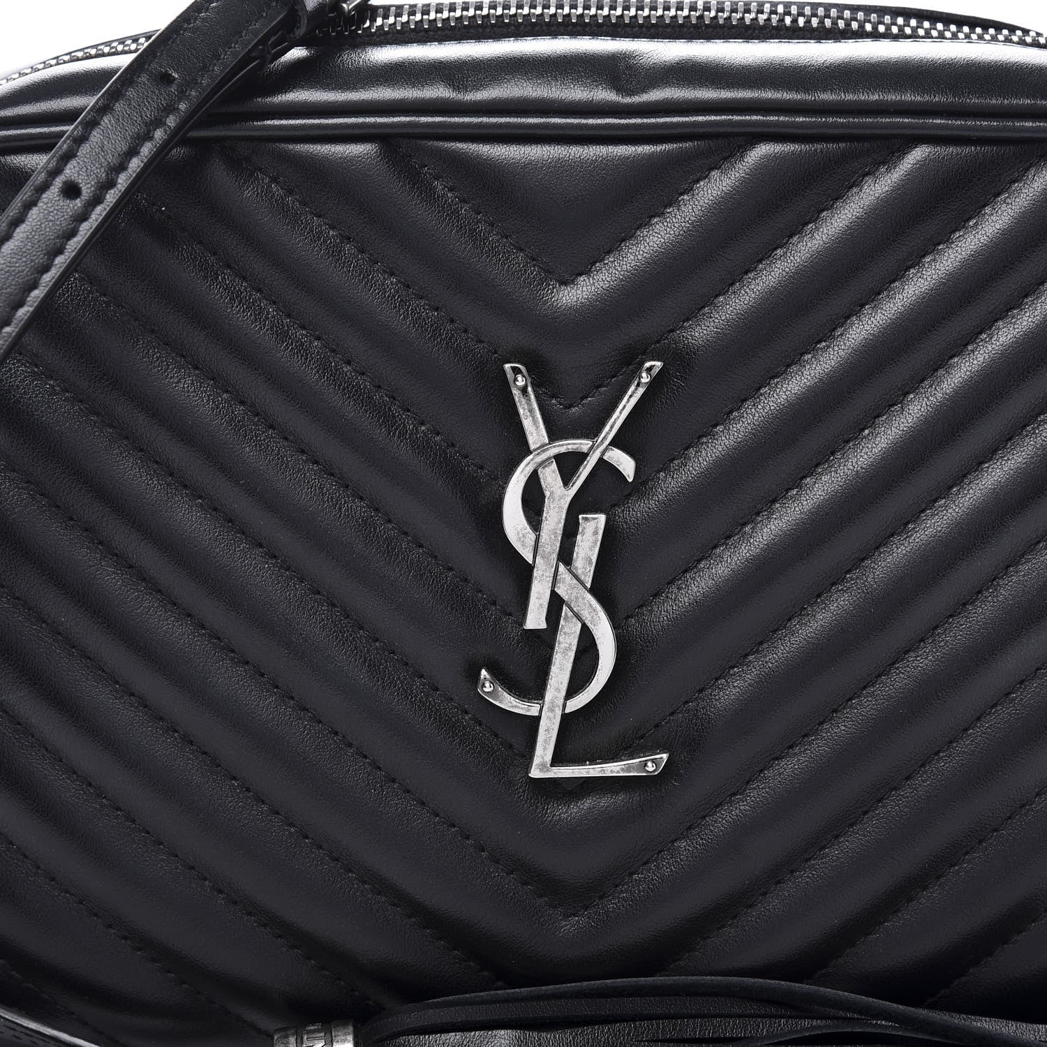 Saint Laurent Calfskin Matelasse Monogram Lou Camera Bag Black 8 of 8