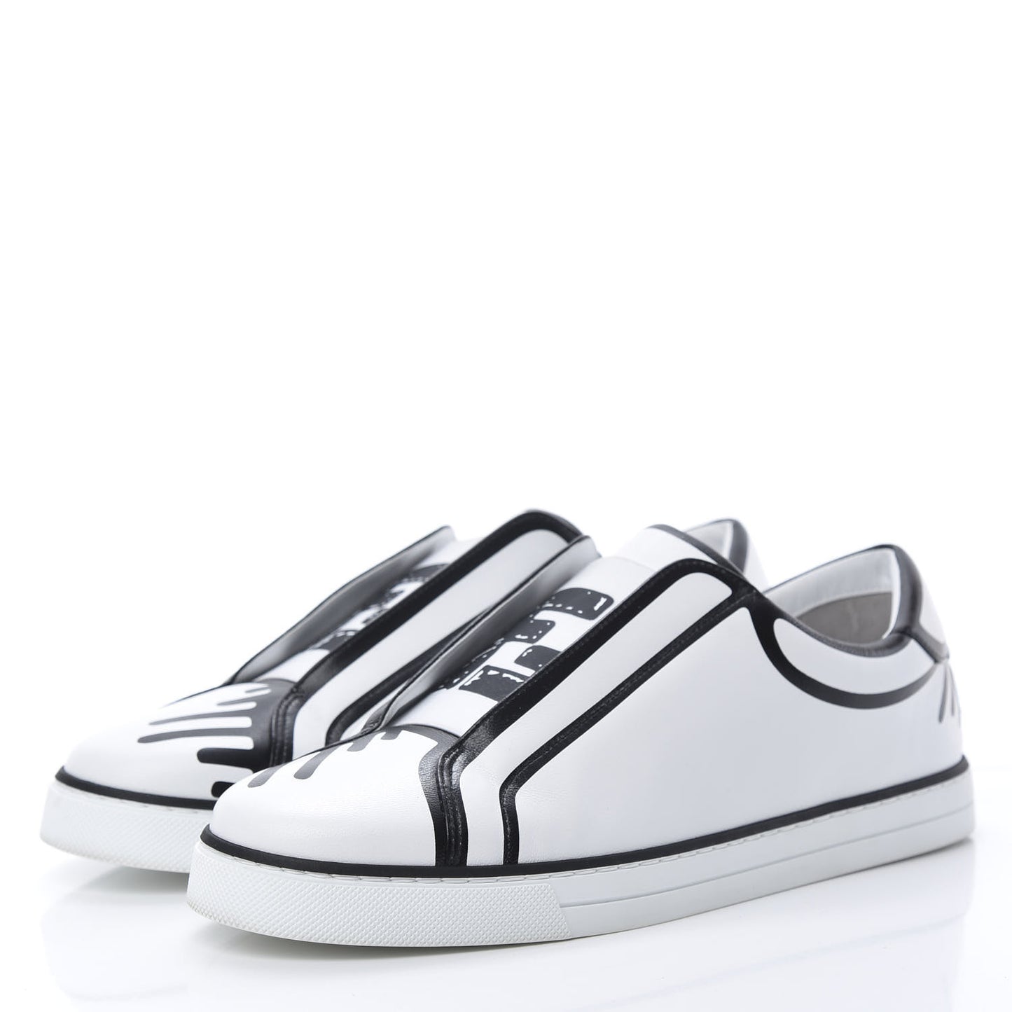 X JOSHUA VIDES Nappa Rockoclick Slip On Sneakers 40 Snow White Black