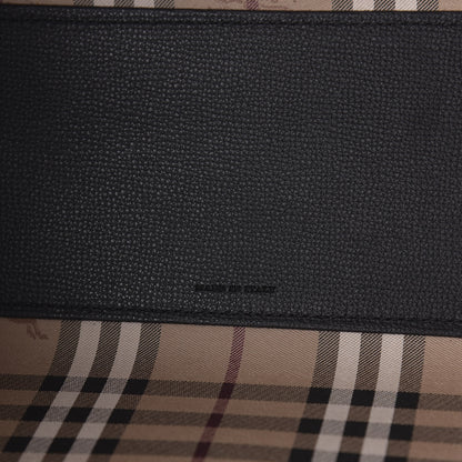 Burberry Grainy Calfskin Haymarket Check Medium Reversible Tote Black 8 of 16