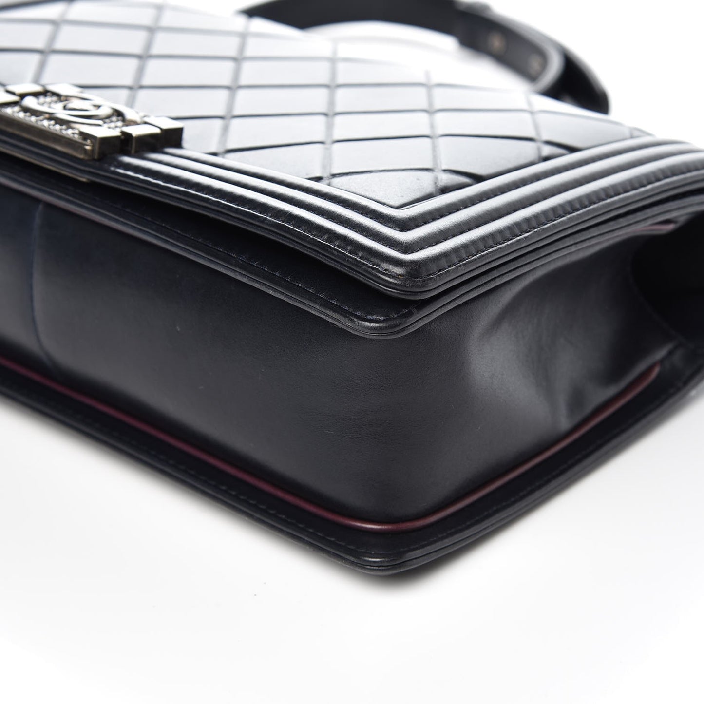 Calfskin Embossed New Medium Paris Salzburg Boy Flap Navy