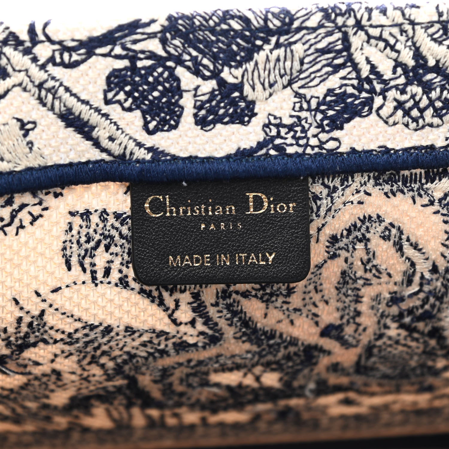Christian Dior Canvas Embroidered Large Dioriviera Toile De Jouy Book Tote Blue 6 of 13