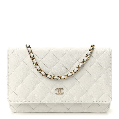 Chanel Caviar Quilted Wallet On Chain WOC White 1 of 12