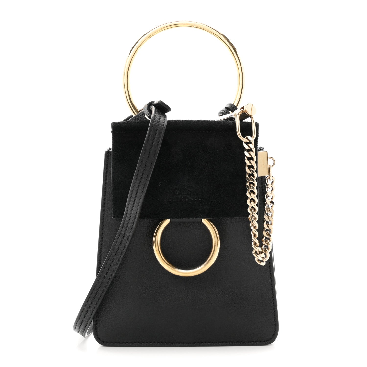 Chloe Suede Calfskin Mini Faye Bracelet Bag Black 1 of 10