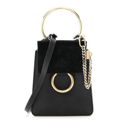 Chloe Suede Calfskin Mini Faye Bracelet Bag Black 1 of 10
