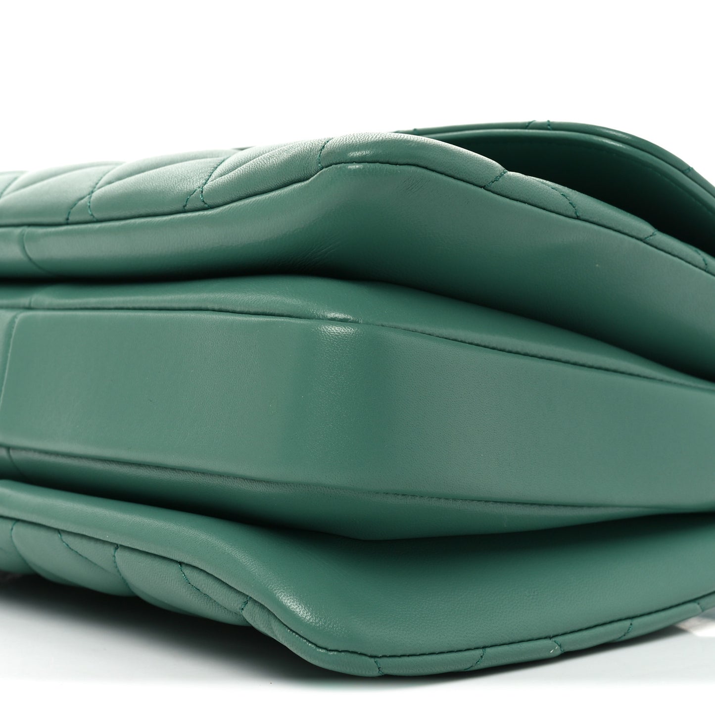 Lambskin Quilted Small Trendy CC Flap Dual Handle Bag Green