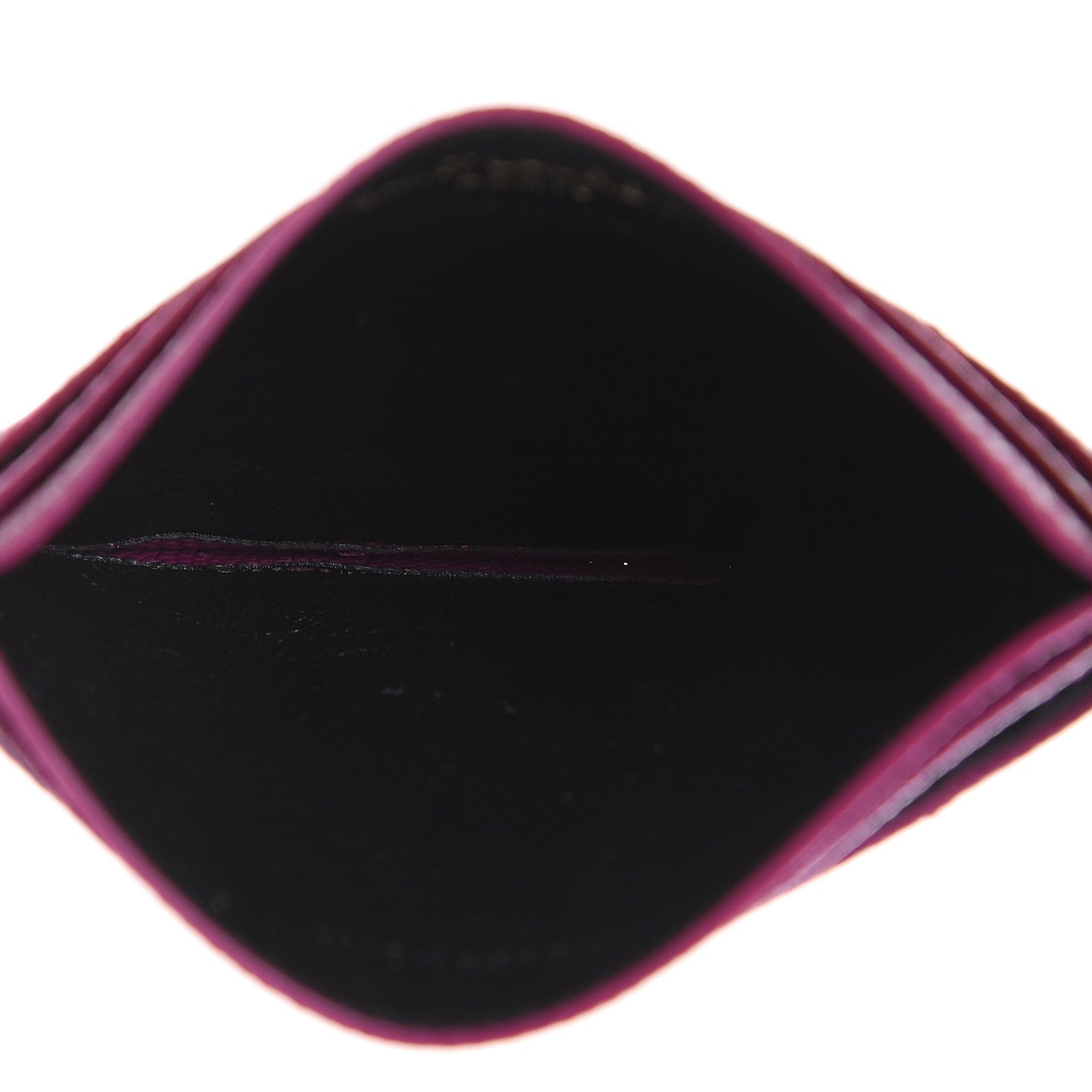 Grain De Poudre Matelasse Chevron Monogram Credit Card Case Dark Grape