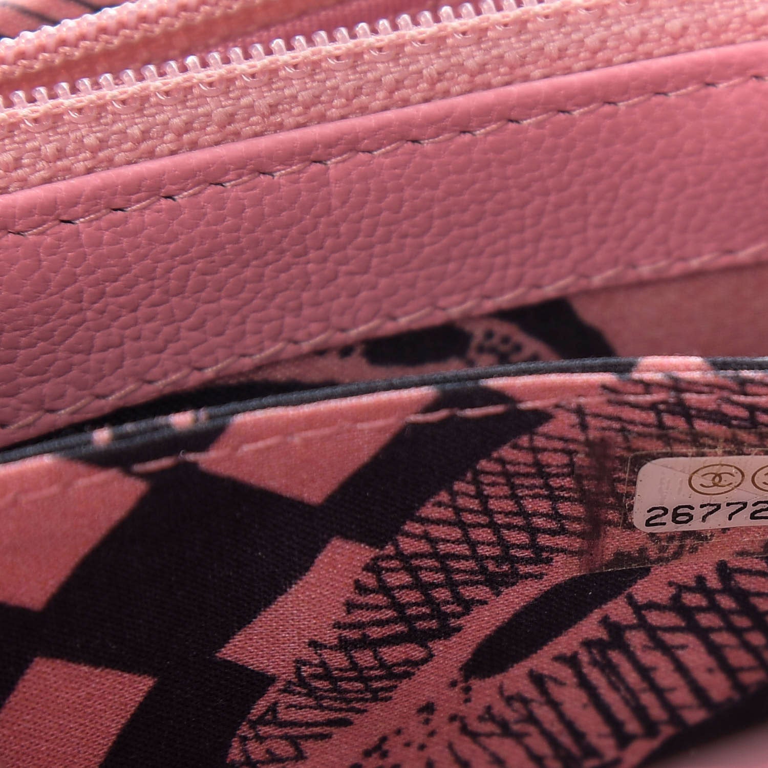 Chanel Goatskin Camellia CC Flap Card Holder Pink Black 7 of 8