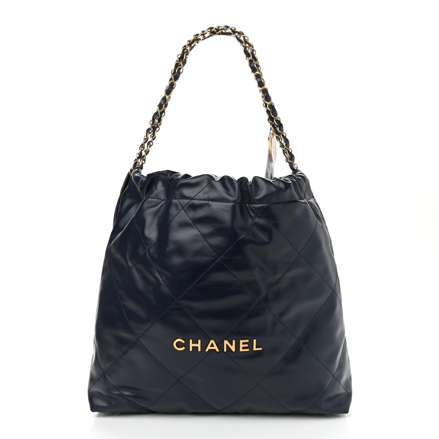 Chanel Shiny Calfskin Quilted Chanel 22 Navy Blue 3 of 11
