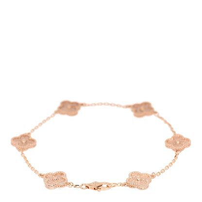 Van Cleef & Arpels 18K Rose Gold 6 Motifs Sweet Alhambra Bracelet 3 of 6
