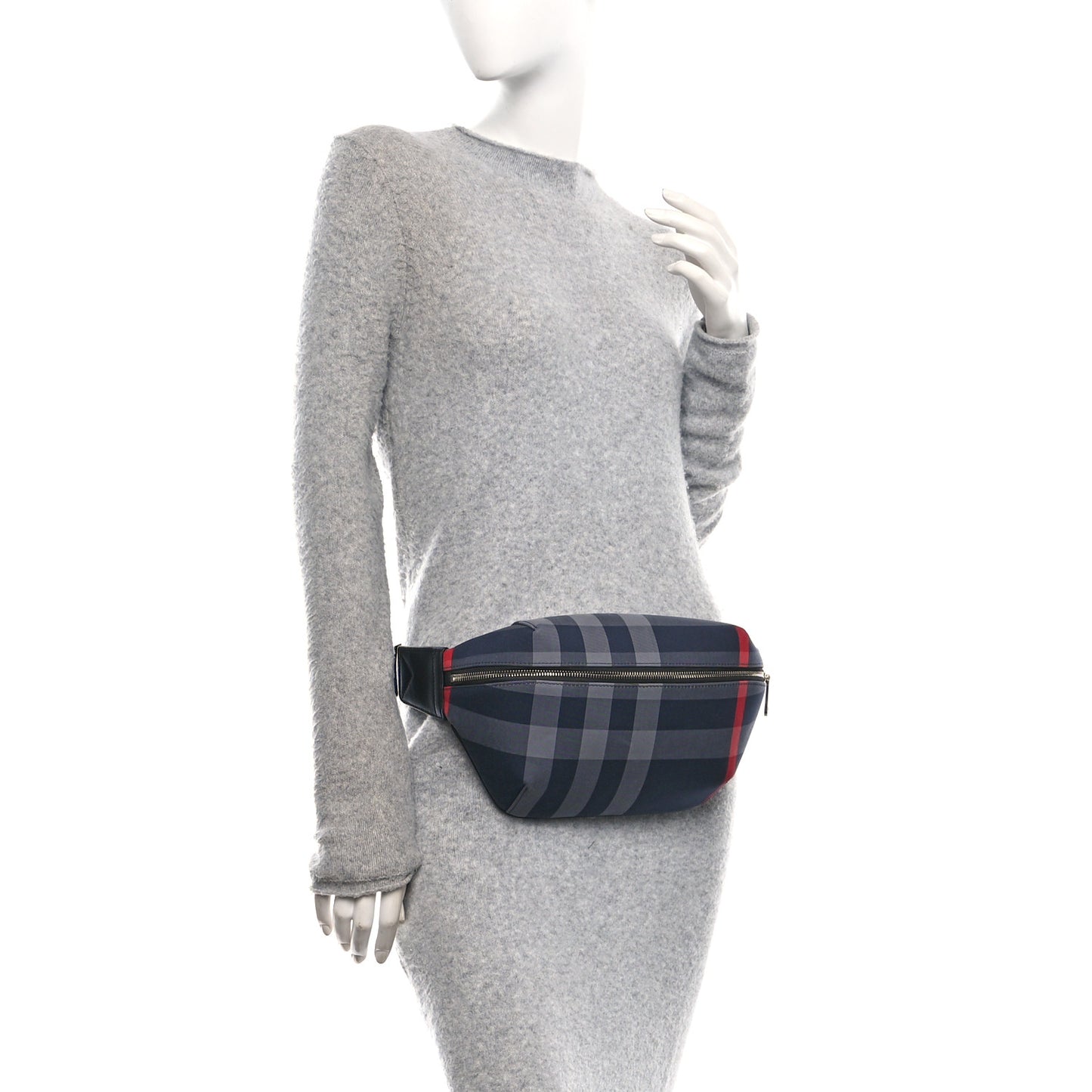 House Check Sonny Bum Bag Navy Grey