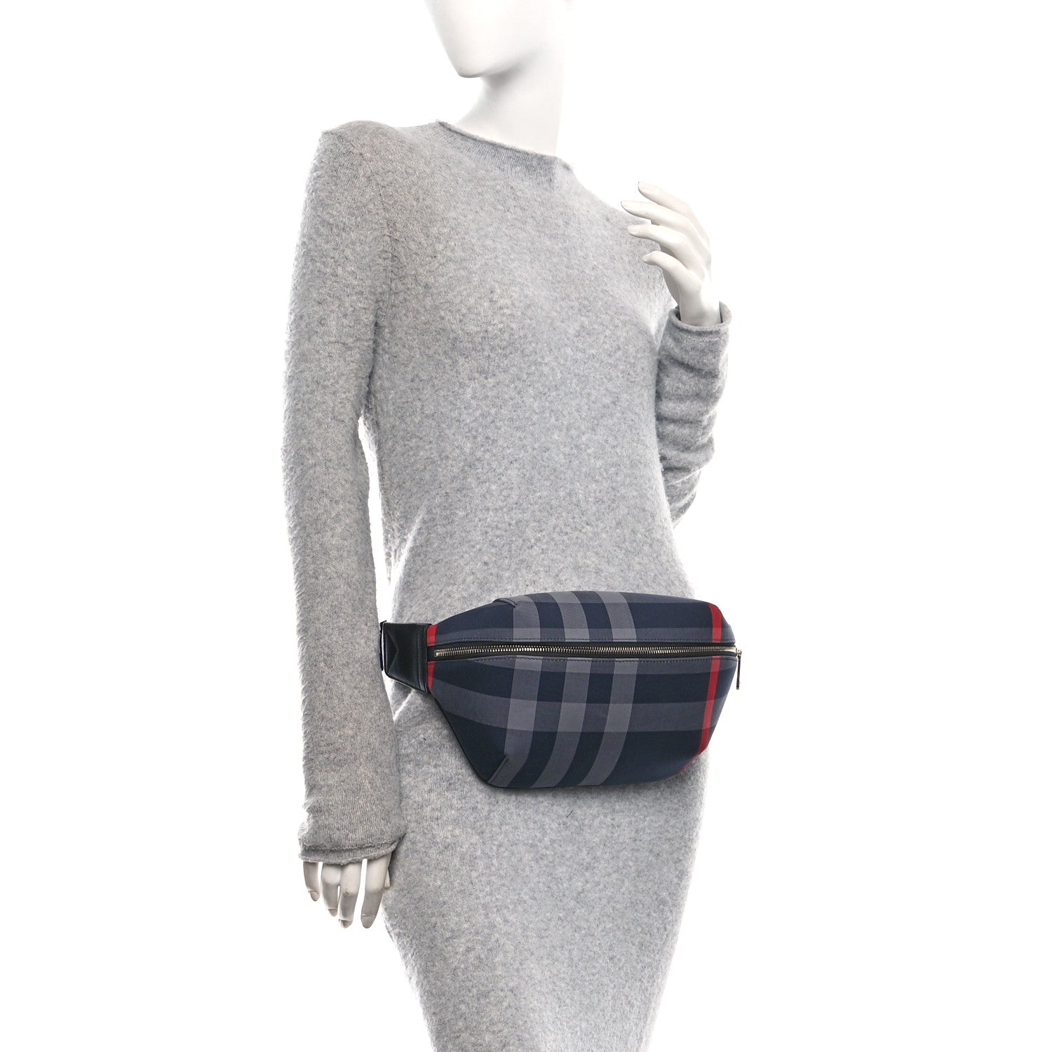 Burberry House Check Sonny Bum Bag Navy Grey 2 of 9