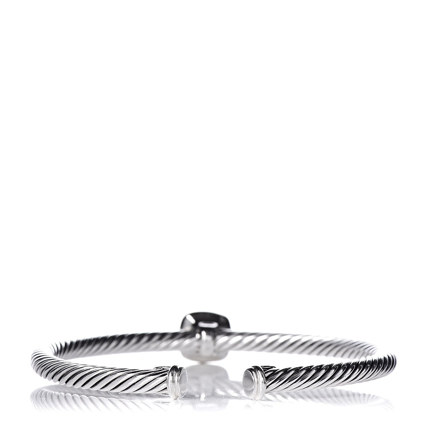 Sterling Silver 18K Yellow Gold Diamond 4mm Cable Classics Station Bracelet