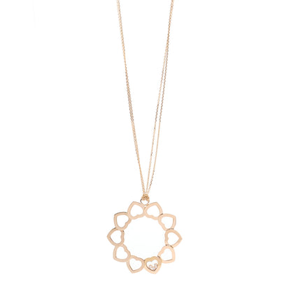Chopard 18K Rose Gold Diamond Happy Hearts 10 Hearts Pendant Necklace 1 of 7
