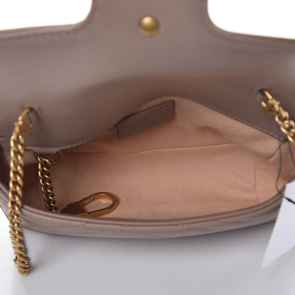 Gucci Calfskin Matelasse Super Mini GG Marmont Shoulder Bag Porcelain Rose 6 of 9