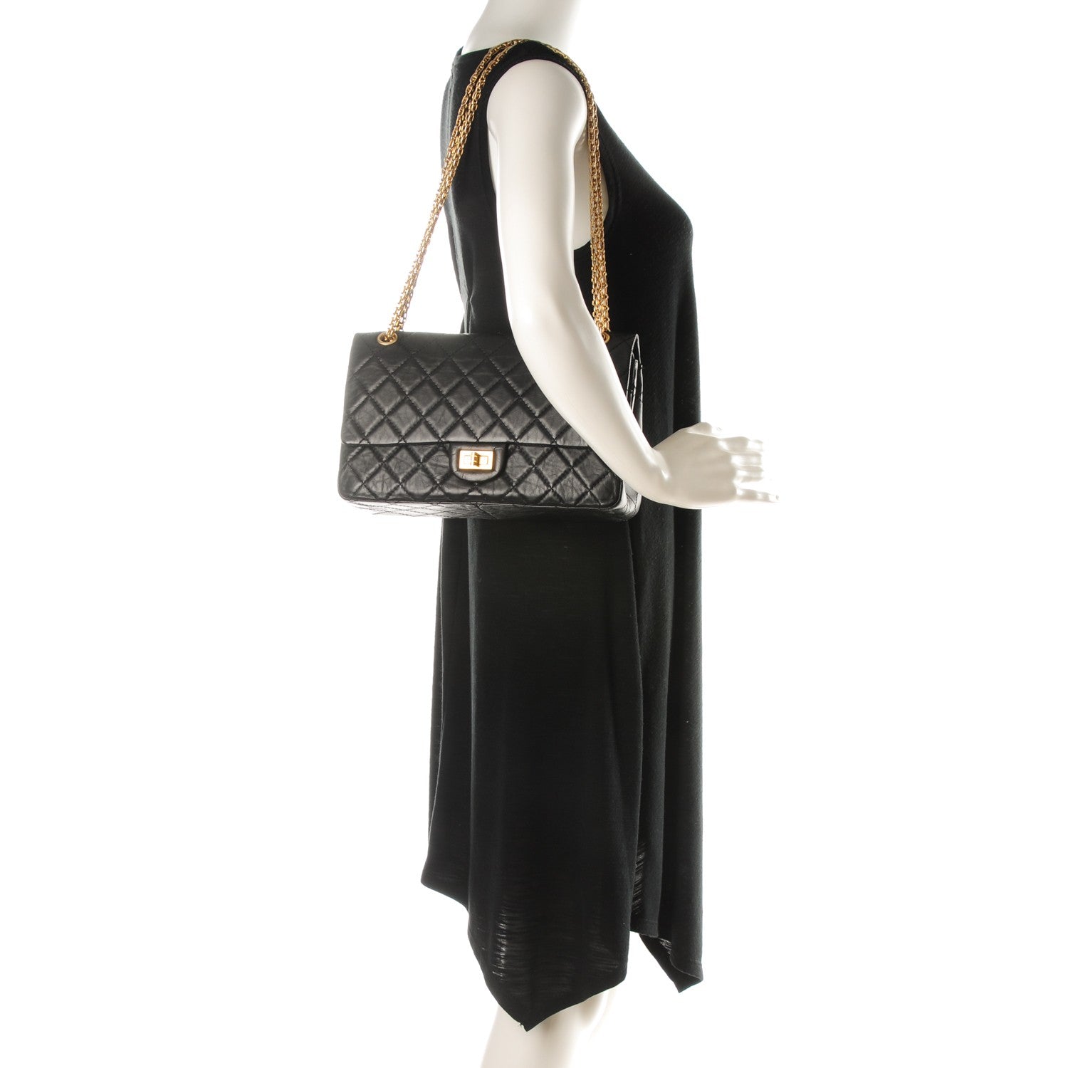 Chanel Aged Calfskin Quilted 2.55 Reissue 226 Flap Black 2 of 7