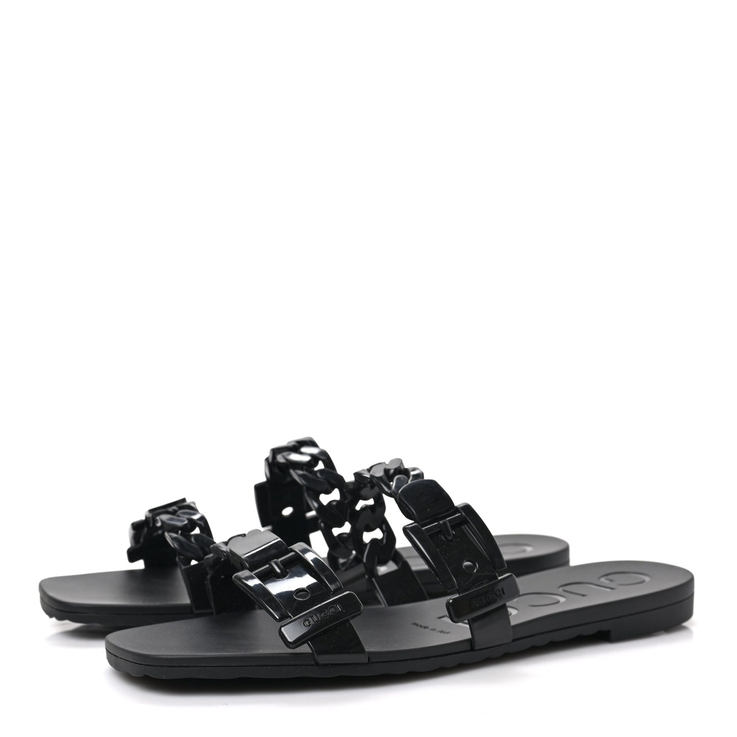 Rubber Womens Slide Sandals 38 Black