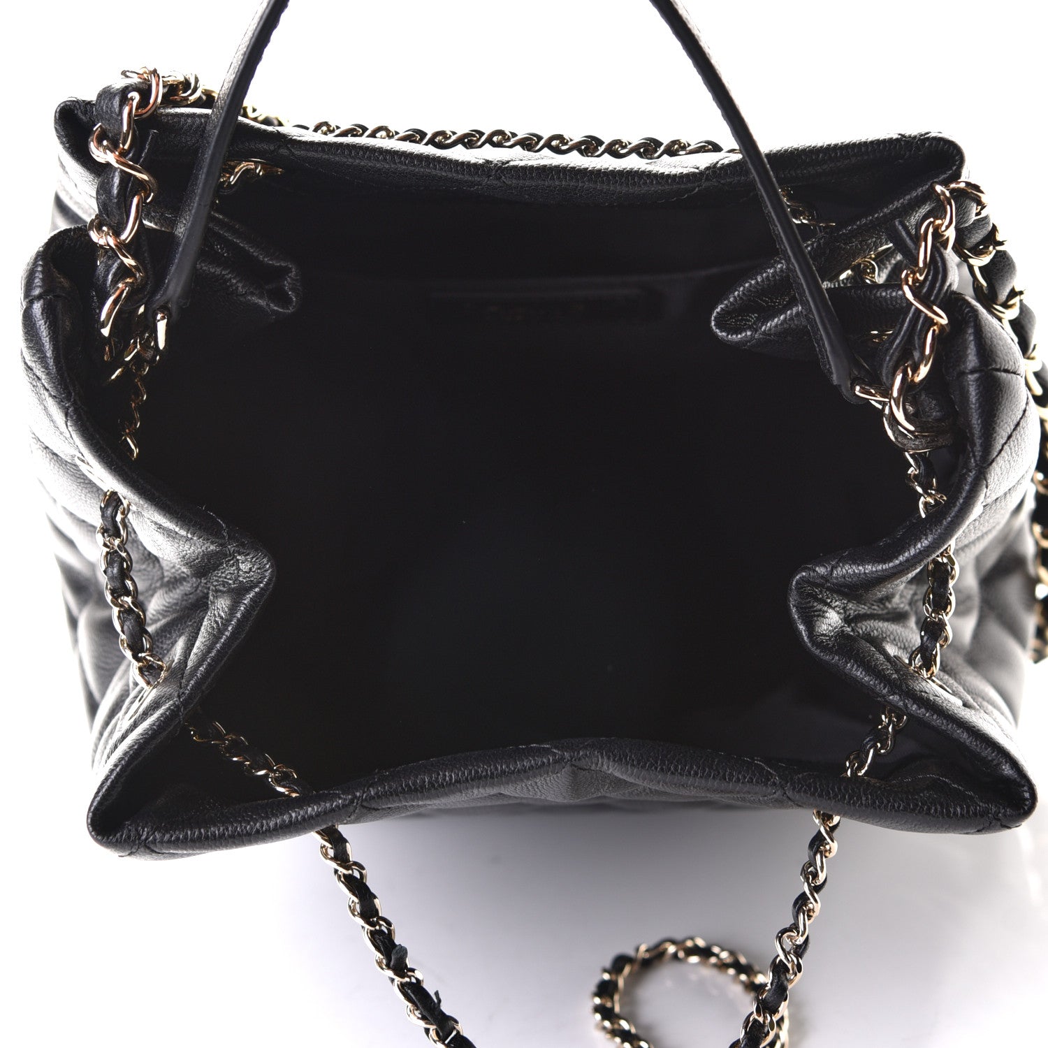 Chanel Caviar Quilted Large Rolled Up Bucket Drawstring Bag Black 4 of 5