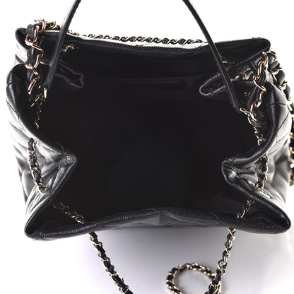 Chanel Caviar Quilted Large Rolled Up Bucket Drawstring Bag Black 4 of 5