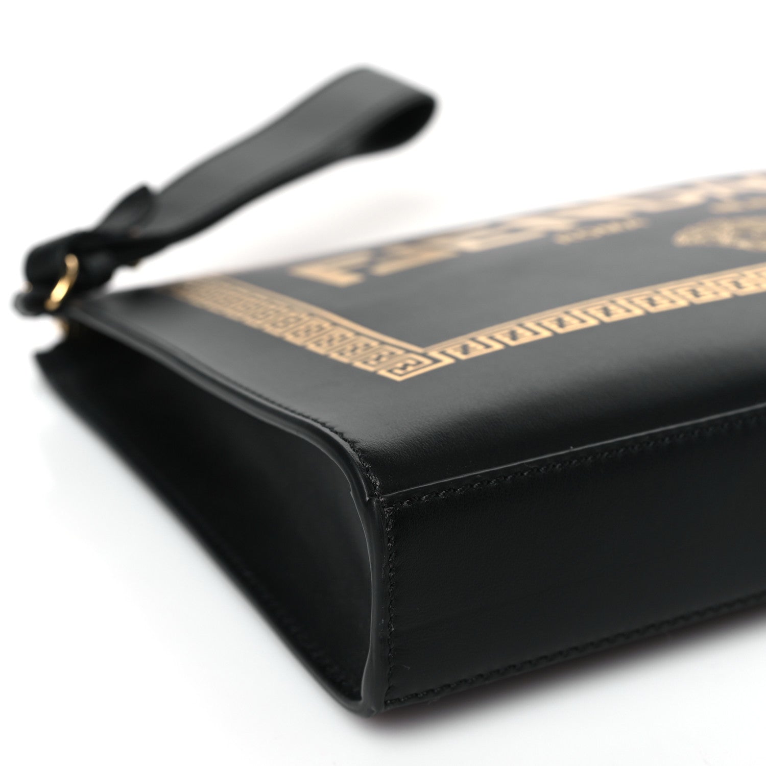 Fendi X VERSACE Vitello Grace Fendace FF Baroque Logo Large Flat Pouch Black 7 of 8