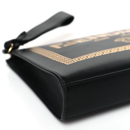 Fendi X VERSACE Vitello Grace Fendace FF Baroque Logo Large Flat Pouch Black 7 of 8