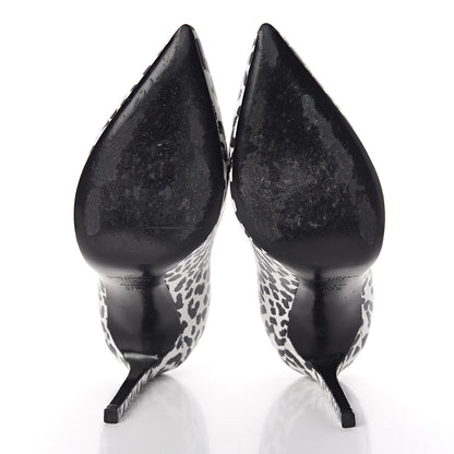 Saint Laurent Soft Calfskin Baby Cat Paris 105 Pumps 37.5 White Black 9 of 10