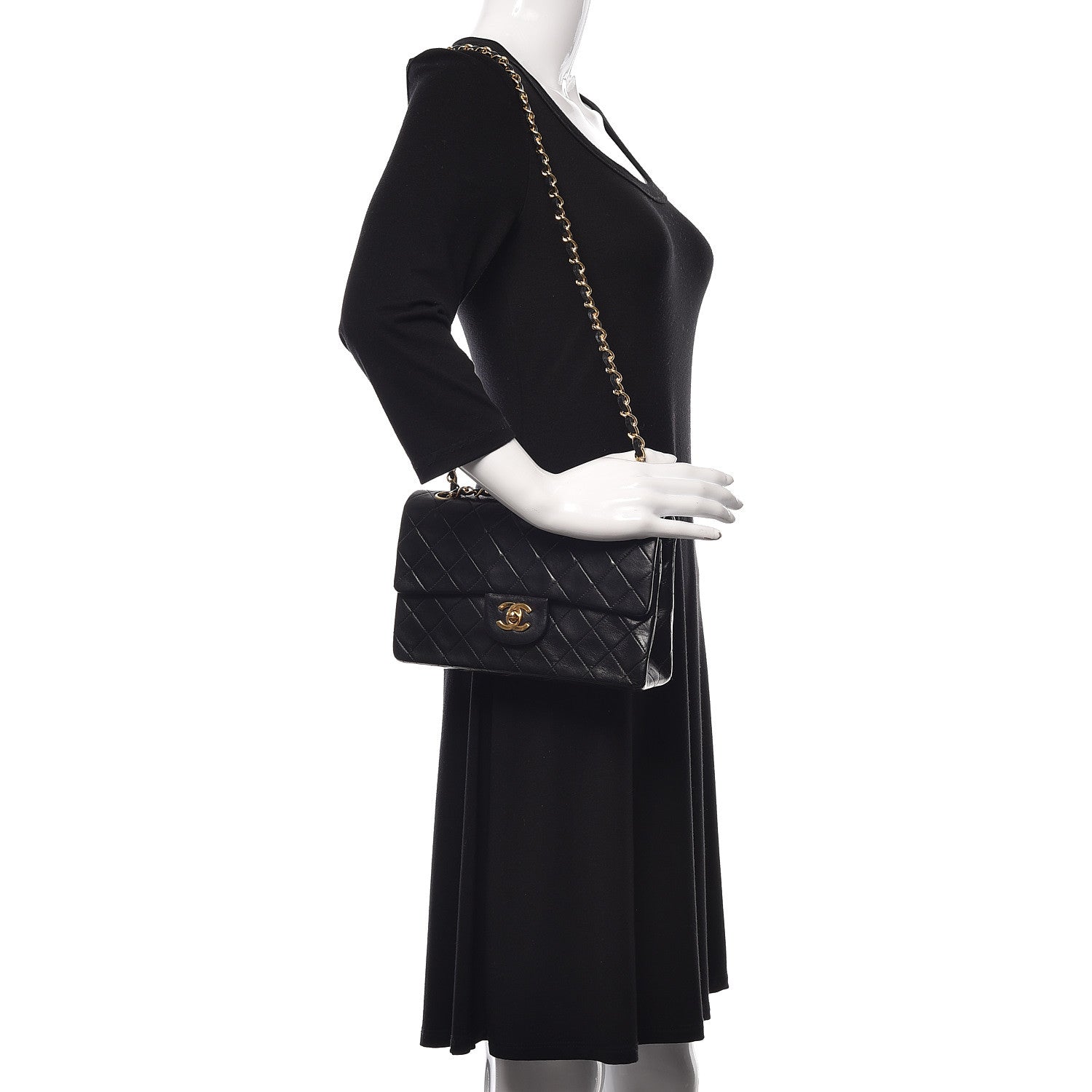 Chanel Lambskin Quilted Small Double Flap Black 3 of 12