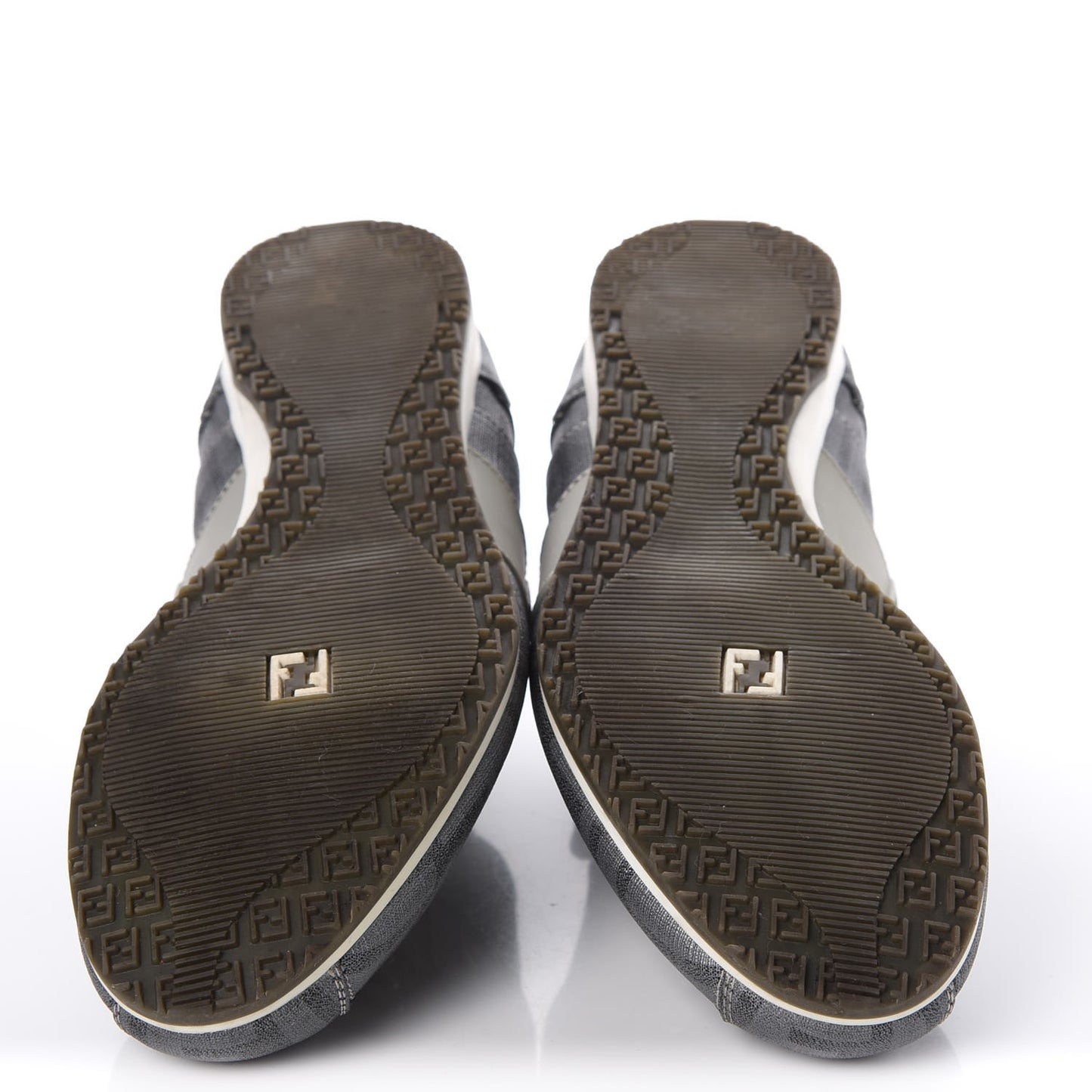 Coated Canvas FF Mens Low Top Sneakers 7 Grey