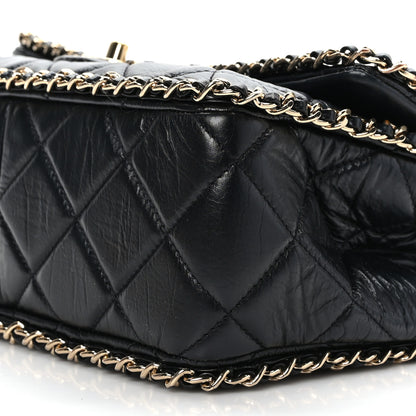 Chanel Crumpled Calfskin Medium Chain All Over Flap Black 9 of 9