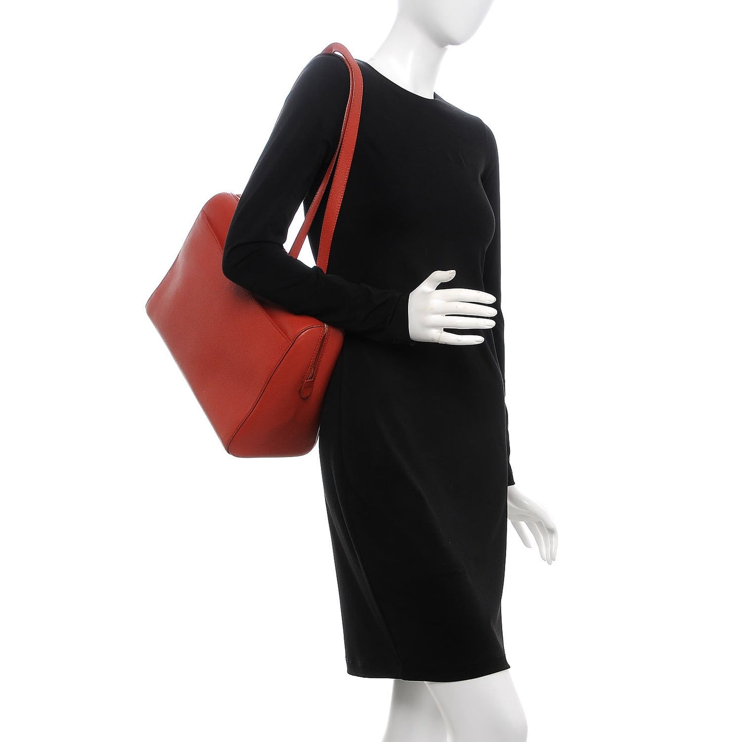 Caviar Zip Top Tote Red