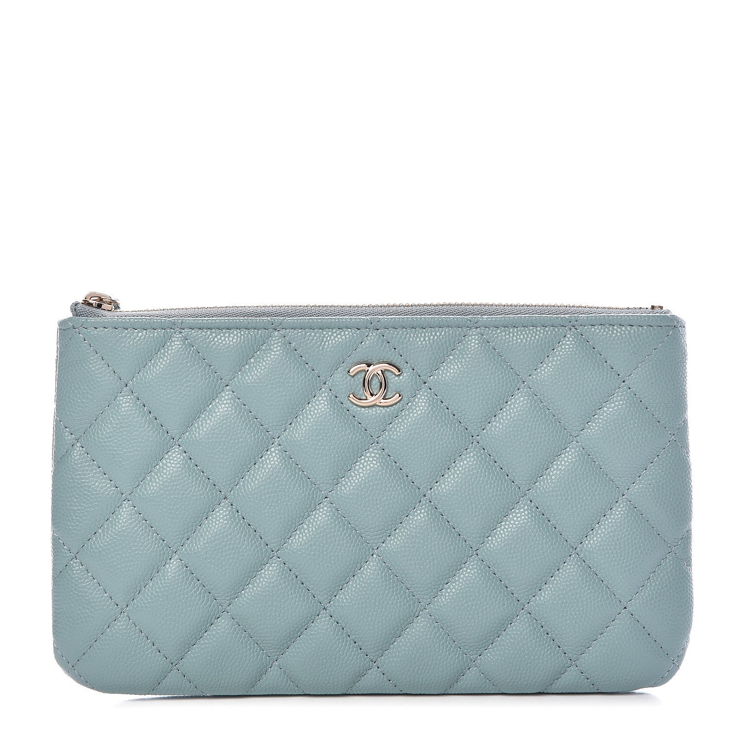 Chanel Caviar Quilted Cosmetic Case Light Blue 1 of 8